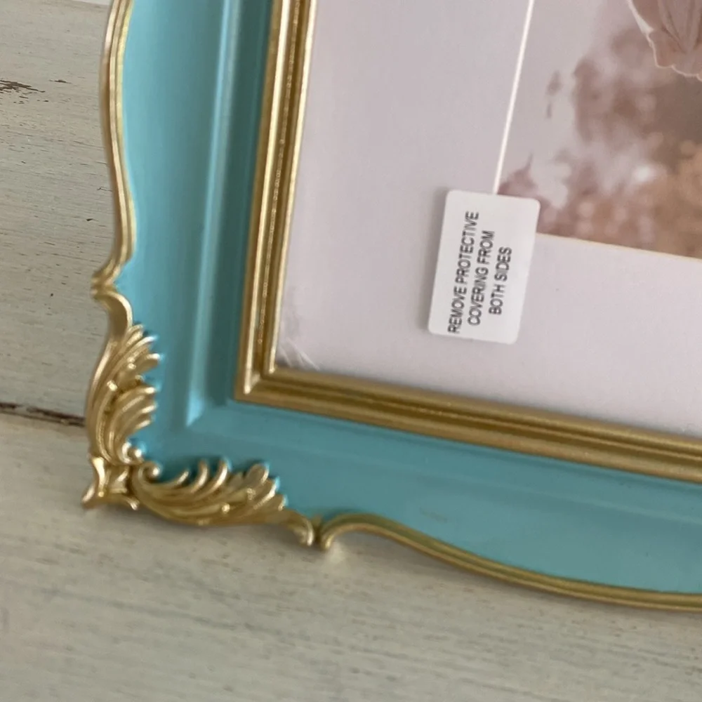 Tiffany Blue and Gold Accented Picture Frame - NEW